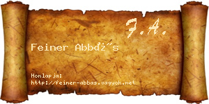 Feiner Abbás névjegykártya